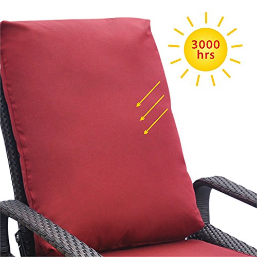 ONLY COVER, Outdoor Recliner Chair Replacement Cushion Cover, Patio Furniture Chair Sofa Washable Cushion Deep Seat Covers, UV Protected, Fade Protected and Water Spill Repellet