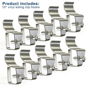 (10 Pack) Blink Outdor Camera Mount Vinyl Siding Clips Hooks,No-Hole Needed Outdoor Siding Hanger for Mounting Wyze Cam/Ring/arlo Home Security Camera, Weatherproof Stainless Steel Blink Siding Mount