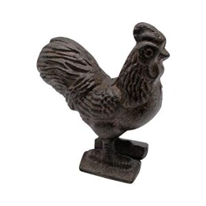 Comfy Hour 3.15" Cast Iron Rooster Figurine, Indoor & Outdoor Garden Decor, Brown, Antique & Vintage Collection