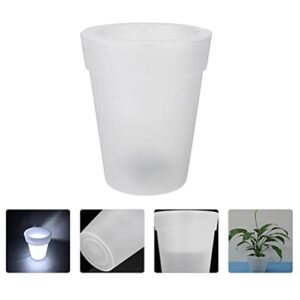 Happyyami Solar Powered Flowerpot Glow in The Dark Planters Led Planters Pots Outdoor Lighted Tiny Flower Pots for Garden Decor