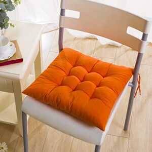 Square Chair Pads Chair Seat Cushions Set of 2 Tie-On Seat Pad Chair Cushion Chair Mats for Garden Patio Kitchen Dining Home Kitchen Office,40*40cm,Orange