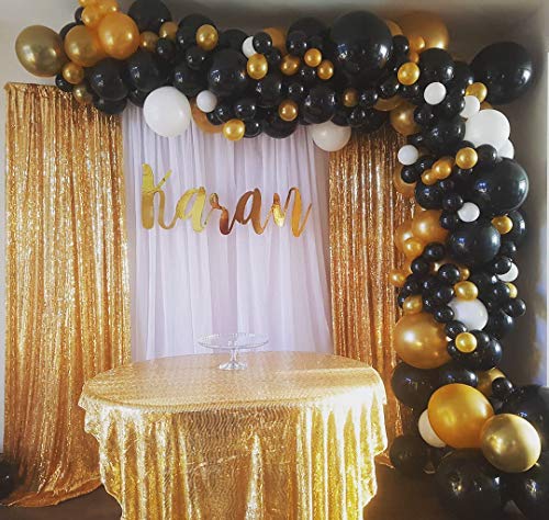 Sequin Backdrop Curtain Gold Sparkly Drapes 4 Panels 2ftx8ft Wedding Ceremony Backdrop Glitter Shimmer Fabric Backdrop Background