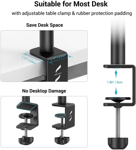 SmallRig Selection 19"-39" Camera Desk Mount 2 PCS Table Stand with 1/4" Ball Head, Tabletop C Clamp for DSLR Camera, Ring Light, Live Streaming, Photo Video Shooting - 3883 (2 PCS)