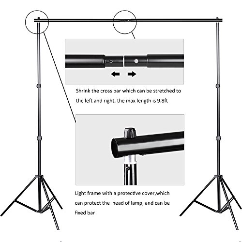 SLOW DOLPHIN Photo Video Studio 10Ft Adjustable Backdrop Support System Kit Background Stand with Carry Bag