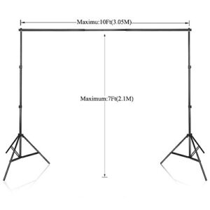 SLOW DOLPHIN Photo Video Studio 10Ft Adjustable Backdrop Support System Kit Background Stand with Carry Bag