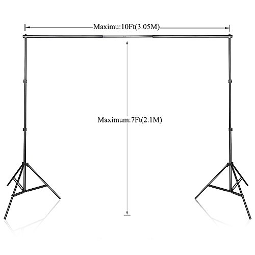 SLOW DOLPHIN Photo Video Studio 10Ft Adjustable Backdrop Support System Kit Background Stand with Carry Bag