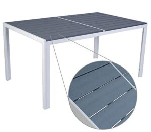 kozyard coolmen outdoor patio indoor dining table rectangle 35.6’x58.9′ and wood like laminate table top for 6 person porch deck garden (grey)
