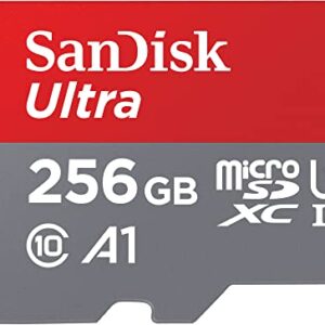 SanDisk 256GB Ultra microSDXC UHS-I Memory Card with Adapter - Up to 150MB/s, C10, U1, Full HD, A1, MicroSD Card - SDSQUAC-256G-GN6MA