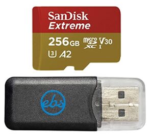 sandisk 256gb extreme microsdxc uhs-i memory card for dji mini 3 pro also works with dji mini 3 and dji rc (sdsqxa1-256g-gn6mn) u3 a2 bundle with (1) everything but stromboli micro sd card reader