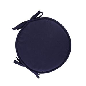 round solid color washable cushion chair pads,garden patio office chair indoor outdoor dining seat pads chair cushion cover(navy 30x30cm)