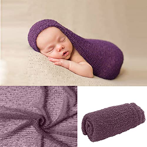 SPOKKI 4 Pcs Newborn Photography Props Outfits- Baby Long Ripple Wrap and Toddler Swaddle Blankets Photography Mat with Cute Headbands for Infant Boys Girls