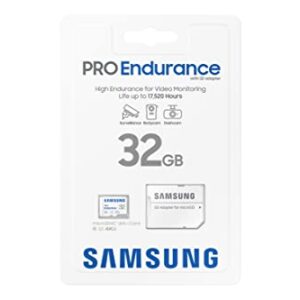 SAMSUNG PRO Endurance 32GB MicroSDXC Memory Card with Adapter for Dash Cam, Body Cam, and security camera – Class 10, U1, V10 (‎MB-MJ32KA/AM)