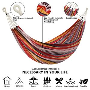 ROOITY Patio Hammock Double Hammocks with Portable Carrying Bag,Soft Woven Fabric, Up to 450 Lbs Hanging for Trees,Garden,Backyard,Porch,Outdoor and Indoor XXX-Large Stripe