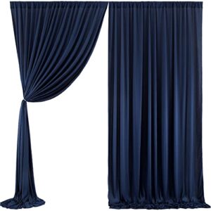 10×10 navy blue backdrop curtain for parties wrinkle free photo curtains backdrop drapes fabric decoration for wedding birthday party baby shower 5ft x 10ft,2 panels