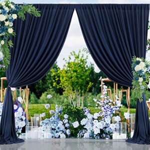10x10 Navy Blue Backdrop Curtain for Parties Wrinkle Free Photo Curtains Backdrop Drapes Fabric Decoration for Wedding Birthday Party Baby Shower 5ft x 10ft,2 Panels