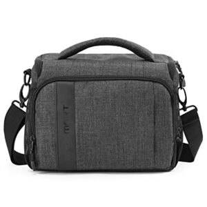 BAGSMART Camera Bag Padded Camera Shoulder Bag for Photographers, Waterproof Camera Bags & Cases with Rain Cover for SLR DSLR, Lenses, Accessories, Grey