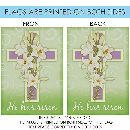 Toland Home Garden 117094 Easter Cross Easter Flag 12x18 Inch Double Sided Easter Garden Flag for Outdoor House religious Flag Yard Decoration