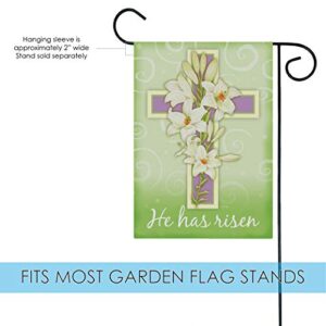 Toland Home Garden 117094 Easter Cross Easter Flag 12x18 Inch Double Sided Easter Garden Flag for Outdoor House religious Flag Yard Decoration