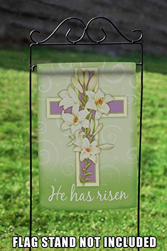 Toland Home Garden 117094 Easter Cross Easter Flag 12x18 Inch Double Sided Easter Garden Flag for Outdoor House religious Flag Yard Decoration