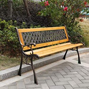 Gardenised Patio Garden Park Yard 49" Outdoor Wooden Bench