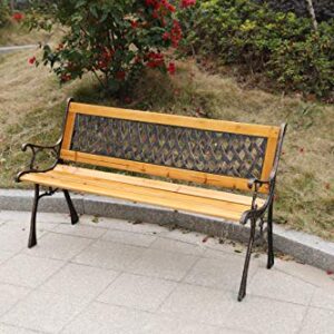 Gardenised Patio Garden Park Yard 49" Outdoor Wooden Bench