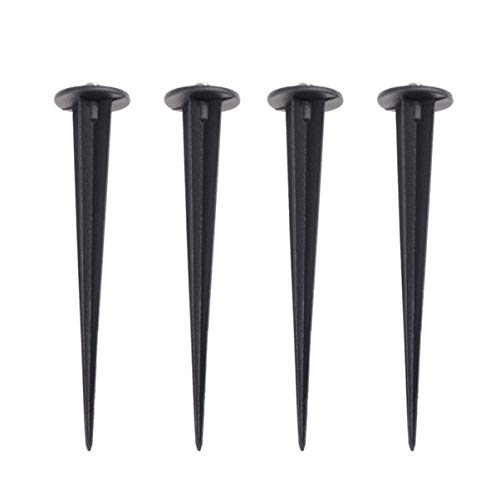 Uonlytech 4pcs Light Stake Universal Outdoor Spikes Lighting Outlet Light Lawn Stakes with M5 Screw Black for Yard Lawn Pathway Garden Patio Walkway Outdoor (Black)