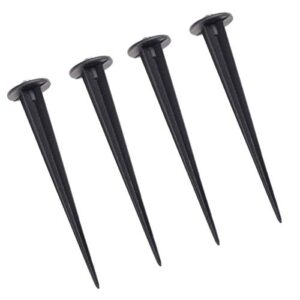 Uonlytech 4pcs Light Stake Universal Outdoor Spikes Lighting Outlet Light Lawn Stakes with M5 Screw Black for Yard Lawn Pathway Garden Patio Walkway Outdoor (Black)