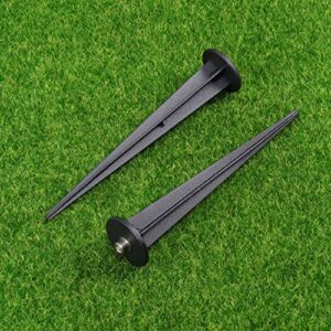 Uonlytech 4pcs Light Stake Universal Outdoor Spikes Lighting Outlet Light Lawn Stakes with M5 Screw Black for Yard Lawn Pathway Garden Patio Walkway Outdoor (Black)