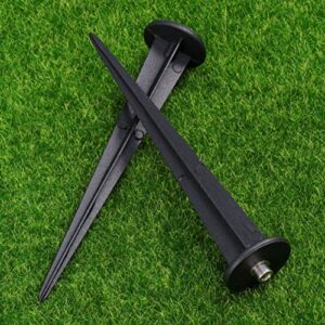 Uonlytech 4pcs Light Stake Universal Outdoor Spikes Lighting Outlet Light Lawn Stakes with M5 Screw Black for Yard Lawn Pathway Garden Patio Walkway Outdoor (Black)