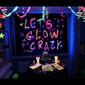 ralxion glow in the dark party supplies neon party backdrop glow party supplies and decorations let’s glow backdrop blacklight reactive graffiti uv blacklight