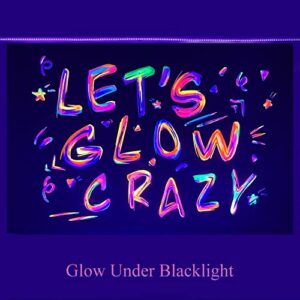 Ralxion Glow in The Dark Party Supplies Neon Party Backdrop Glow Party Supplies and Decorations Let's Glow Backdrop Blacklight Reactive Graffiti UV Blacklight