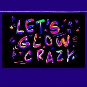 Ralxion Glow in The Dark Party Supplies Neon Party Backdrop Glow Party Supplies and Decorations Let's Glow Backdrop Blacklight Reactive Graffiti UV Blacklight