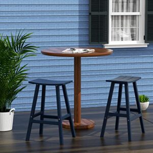 WestinTrends Malibu 29 Inch Outdoor Bar Stools Set of 2, All Weather Resistant Poly Lumber Adirondack Bar Height Stools, Navy Blue