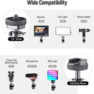 NEEWER Mini Ball Head with Removable Cold Shoe Mount and 1/4” Screw, Detachable Cold Shoe Base, 2 Way Installation Compatible with SmallRig Cage, DSLR Camera, Monitor, LED Video Light (2 Packs, ST44)