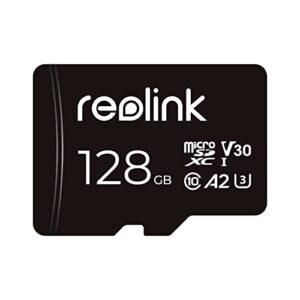 reolink 128gb microsdxc uhs-i memory card, u3, a2, v30, class 10, micro sd card compatible with reolink security camera