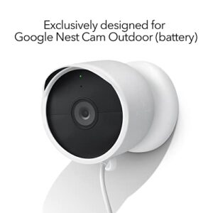 Wasserstein Protective Cover Compatible with Google Nest Cam Outdoor or Indoor, Battery - Protective Silicone Cover for Your Camera (1 Pack/White)