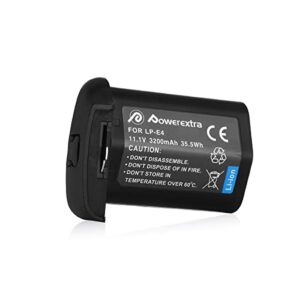 powerextra lp-e4 battery compatible with canon lp-e4n battery and canon 1d c 1d mark iii 1ds mark iii ds mark iv digital camera