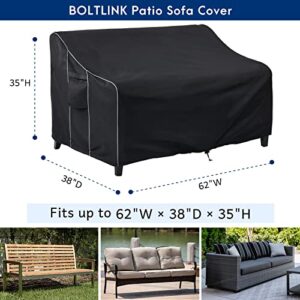 BOLTLINK Outdoor Patio Furniture Covers Waterproof ,Durable Loveseat Sofa Cover Fits up to 62W x 38D x 35H inches