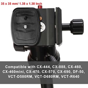 2 Pieces Tripod Quick Release Plate Tripod Adapter Mount Camera Tripod Adapter Plate Parts for Tripods and Cameras Tripod Mount QB-4W (43 x 43 mm/ 1.7 x 1.7 Inch)