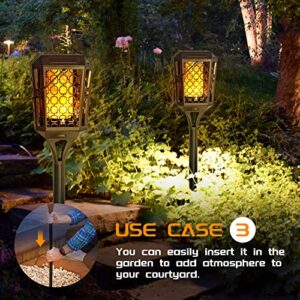 woohaha Pellimo Solar Lights Outdoor, ,4Pack 19.7in 36Led Solar Torch Light with Flickering Flame, Waterproof Landscape Decoration Flame Lights for Garden Pathway Yard-Auto On/Off