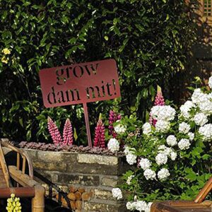 Rustic Garden Signs, Grow Dammit Garden Decor Sign for Garden, Funny Gardening Gift for Men Women Who loves Garden Plant