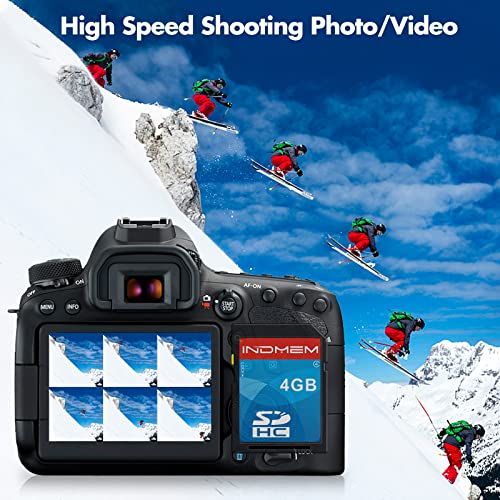 INDMEM SD Card 4GB SDHC Class 4 Flash Memory Card 4 GB Digital Camera Cards 2 Packs