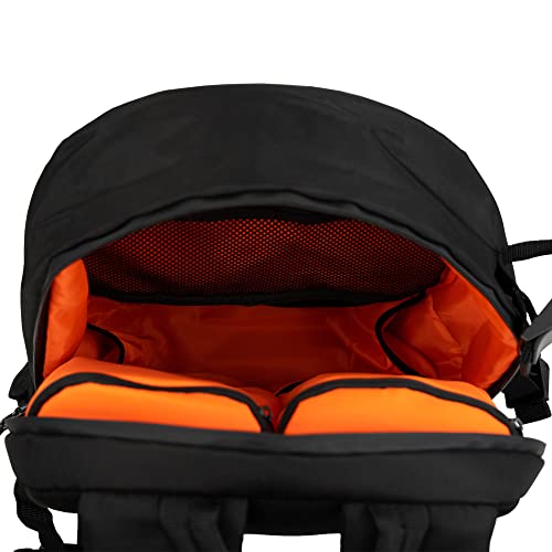 Best360 Camera Backpack, Black and Orange, One Size