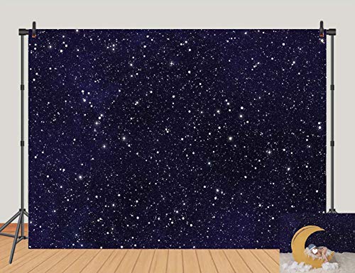 Night Sky Star Backdrops Universe Space Theme Starry Photography Backdrop Galaxy Stars 5x3ft Vinyl Children Boy 1st Birthday Party Photo Background Newborn Baby Shower Banner Photo Studio Booth