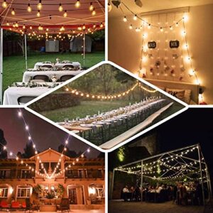 Efavormart 25FT Waterproof Connectable Hanging Outdoor/Indoor Patio String Lights with 28 Incandescent Warm White G40 Light Bulbs for Terrace, Garden, City Roof, Market, Cafe, Wedding, Birthday, Par