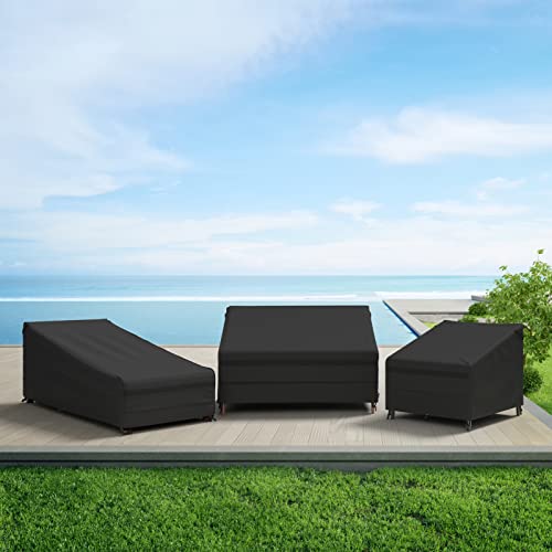MR. COVER 3-Seater Outdoor Couch Cover Waterproof, 80 Inch Patio Furniture Cover for Sofa, Heavy Duty 600D Polyester & Double-Stitched Seams, Classic Black