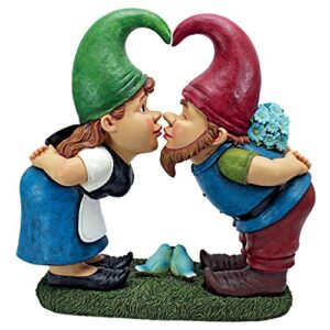 Design Toscano QM2796400 Garden Gnome Statue - Kiss and Tell Lover Gnomes - Lawn Gnome,,full color