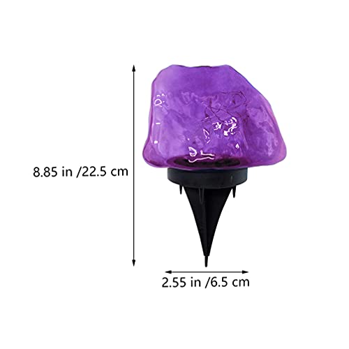 Hemoton LED Patio Lights Solar Lights LED Garden Ground Rock Lamp Outdoor Landscaping Decorative Spotlight for Lawn Patio Backyard Pathway (Purple) Outdoor Garden Lights