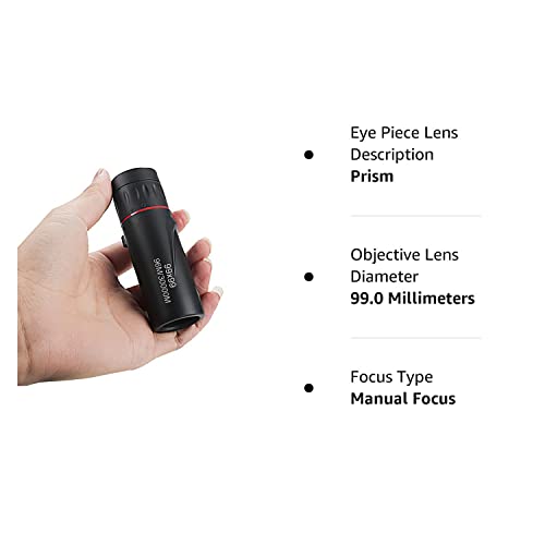 LIMENG Mini Telescope for Adults,99x99 HD Optical Focus Telescope Waterproof Mini Monocular Telescope for Sporting Events,Concerts,Camping Scope,Travelling,Black