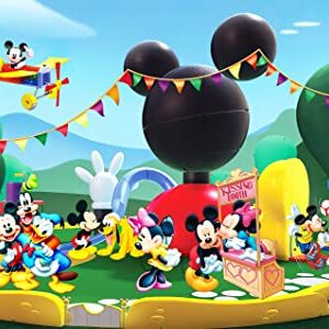 FQFMJDM Mickey Mouse Clubhouse Backdrop for Birthday Party Decorations Park Baby Shower Background Cake Table Supplies Theme Banner 5x3ft